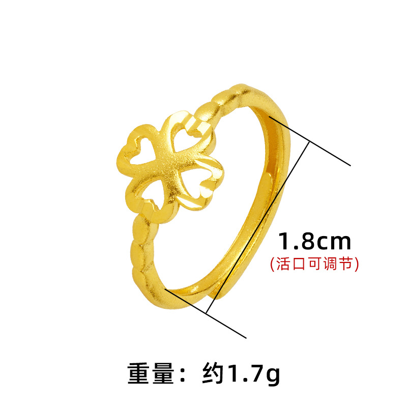 Anillo de oro de la arena de las mujeres de largo tiempo no se desvanece diseño de nicho nudo chino elegante simple moda anillo de las mujeres de imitación de joyería de oro