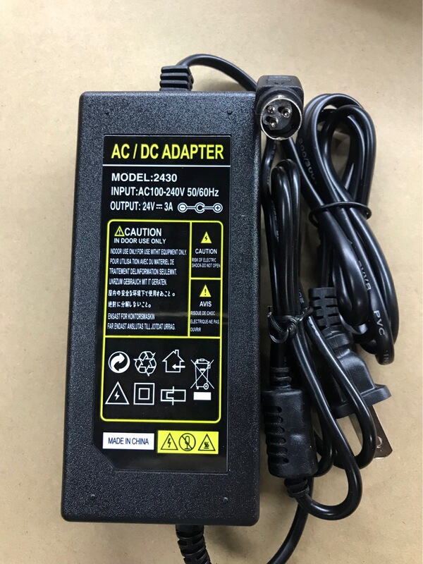 Barcode Printer Power Adapter Digital Form 24V2.5A 3A Power Cord Adapter Three-Pin