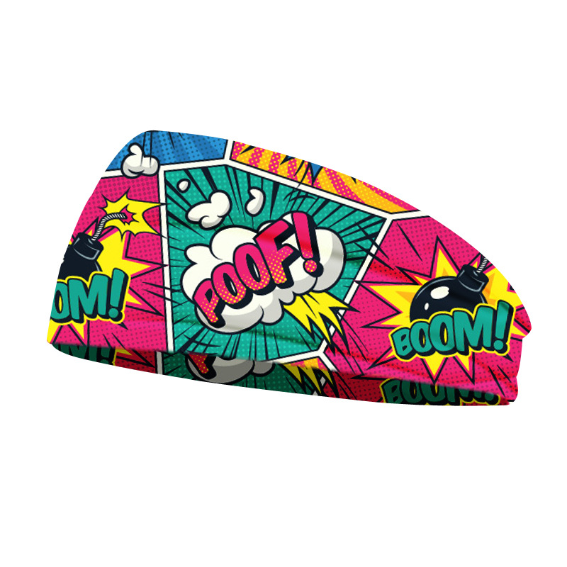 Nueva impresión europea y americana para hombres al aire libre correa de cabello elástica absorción de sudor turbanta de yoga correa de cabello cruzada