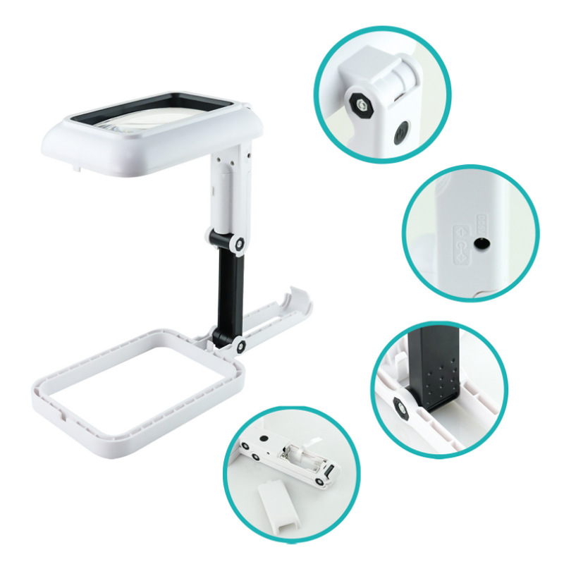 Rectangular handheld folding magnifying glass