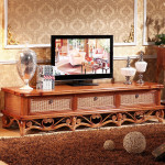 厂家直销藤编电视柜印尼藤新中式客厅组合2米视听柜佛山藤木家具