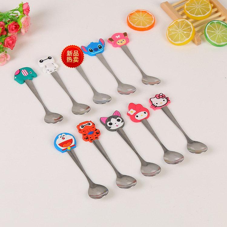 creative cartoon spoon PVC stainless steel