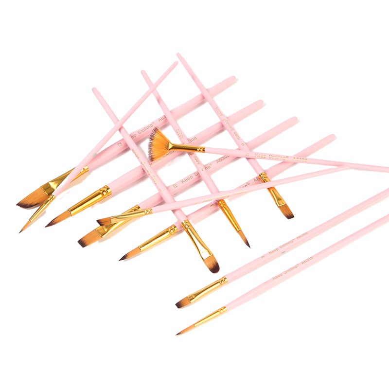 12 cepillos de pintura de pelo de nylon, DIY pincel de pintura de graffiti, traje de pincel de acuarela gouache, al por mayor