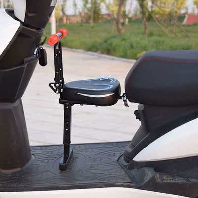 Front-mounted foldable child seat – Motorcycle child seat - new-triangular-blue-folding-armrest-comes-with-anti-collision-pad