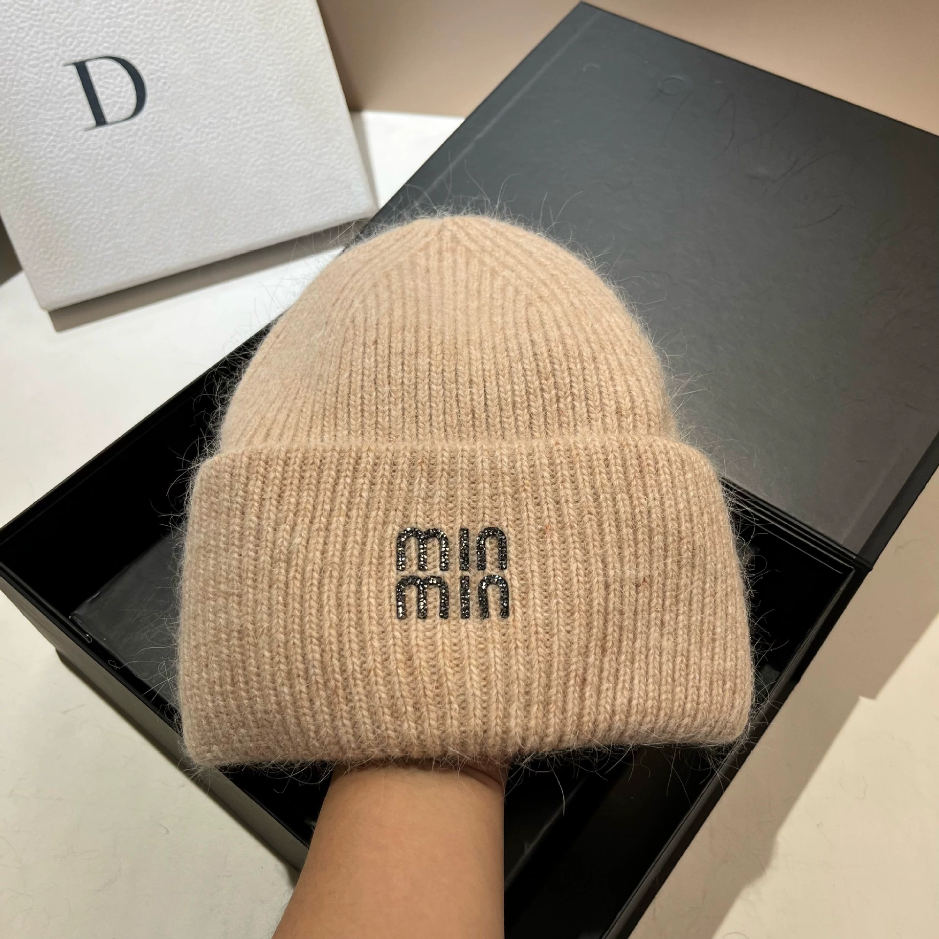 Keep warm velvet knitted hat, Korean style, increased thickness