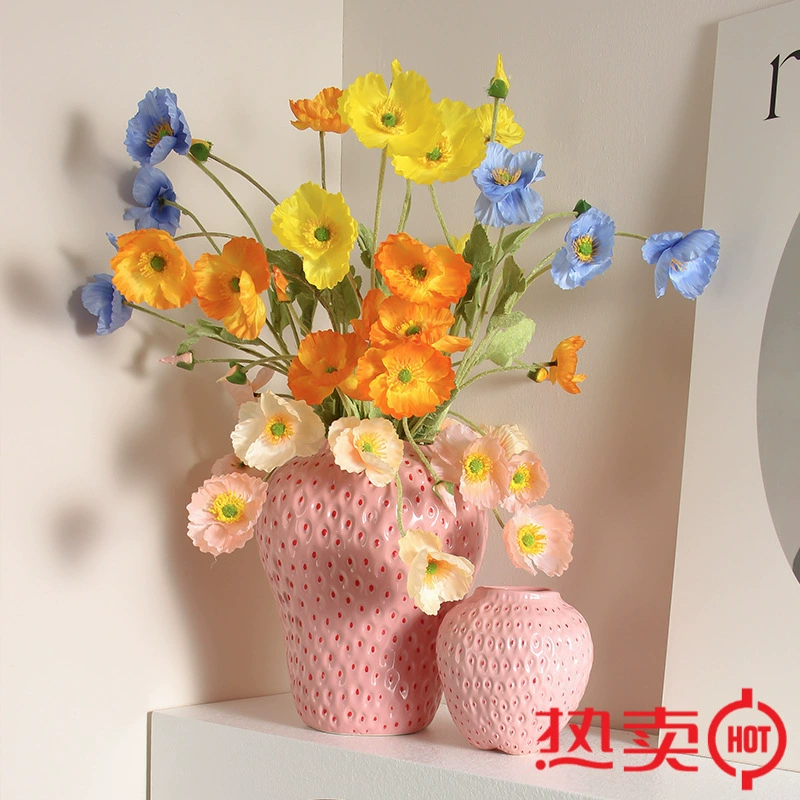 Керамические украшения в вазе с ягодами, высококачественная, высококачественная гидропонная большая ваза, горячий стиль Douyin, бесплатная доставка