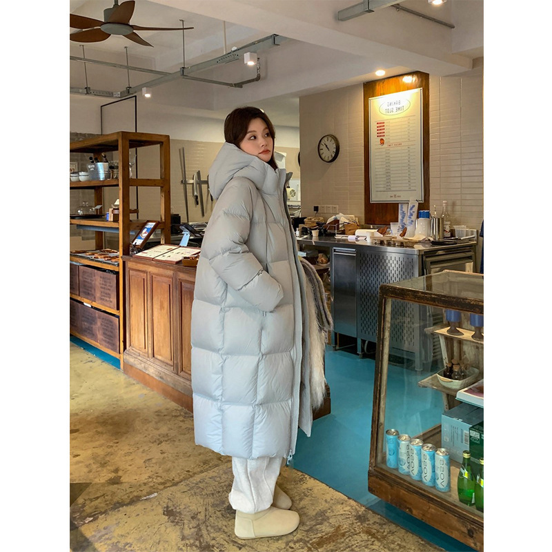 90 White Duck down Mid-Length down Jacket for Women 2025 New Cloud Puff Popular Super Nice Hooded Winter Jacket