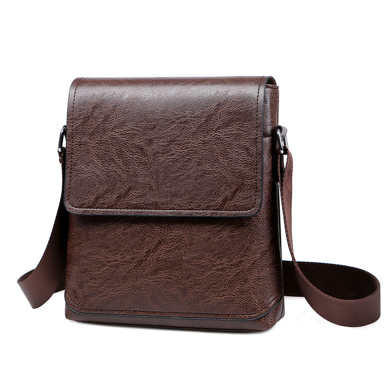[Small Wholesale] Men's Shoulder Bag Crossbody Trendy Brand Bag Casual Simple Backpack Business Leather Waterproof Men's Bag