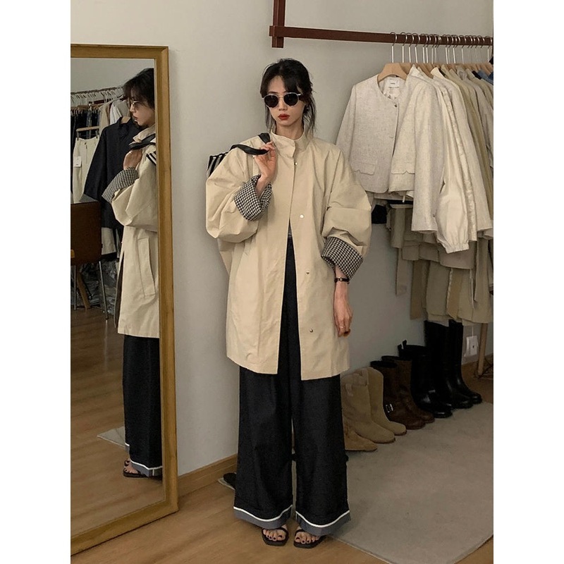 风衣外套女2025春秋新款小个子英伦风大衣超好看赫本风感氨纶|undefined