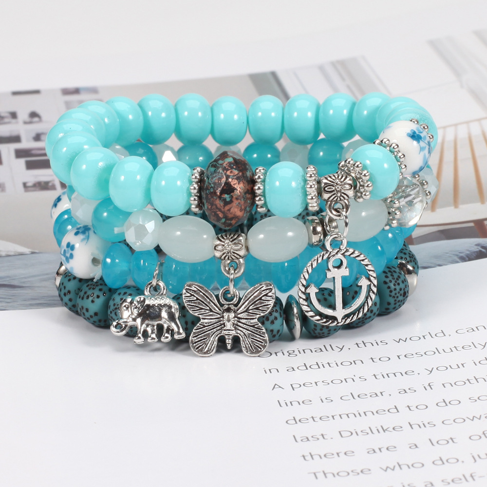 Bohemian Butterfly Glass Wholesale Bracelets display picture 2