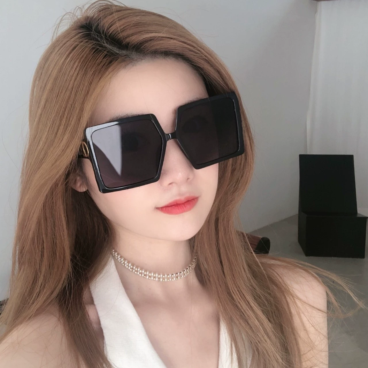(Cross-border trading), fashionable square sunglasses, trend glasses solar-powered, city style, European style