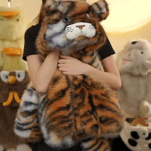 儿童虎纹仿皮草毛毛衣男童女童小宝宝秋冬装加绒加厚保暖可爱大衣