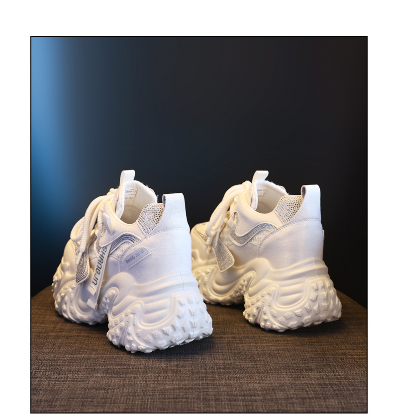Giày sneaker nữ đế dày tăng chiều cao, lưới thoáng khí, phong cách thể thao — màu hồng chi tiết 19