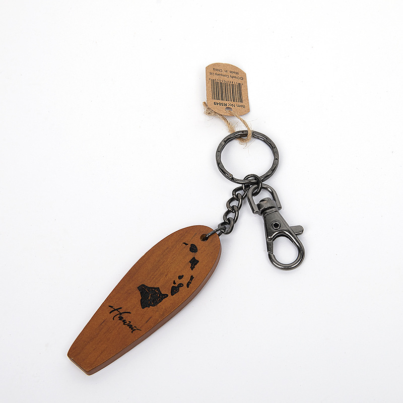 Llavero de madera grabado por láser productos de madera corte por láser letras láser marca de madera fábrica al por mayor