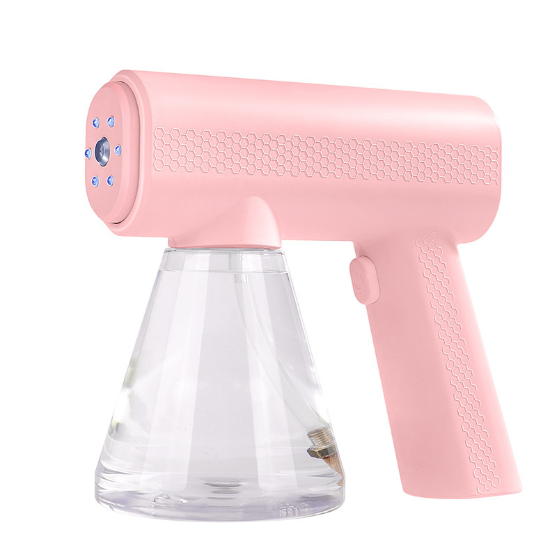 カスタム卸売消毒ガン ハンドヘルドワイヤレス充電ブルーライトナノスプレー式消毒ガン 家庭用スマート噴霧器|undefined