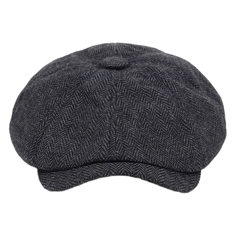 European and American Octagonal Hat Men's Cap Men's Retro Casual Beret Men's and Women's Painter Hat British Newsboy Hat