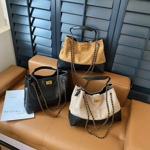 早秋简约复古绒面包包女2025新款时尚托特包百搭大容量手提通勤包