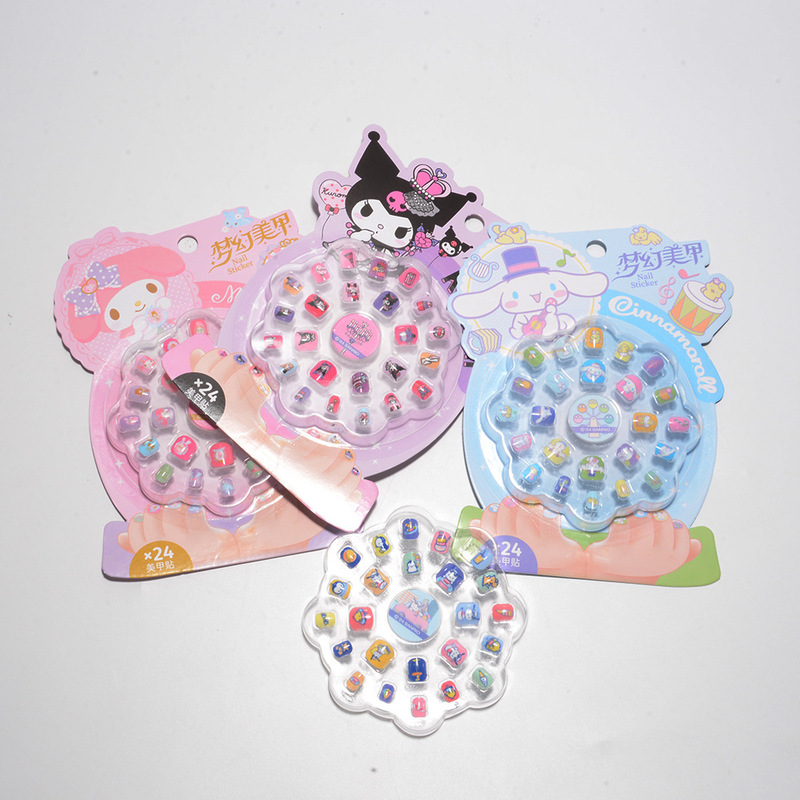 New Kouromi Children's Dream Nail Stickers 24 Pieces Girls Self-adhesive Nail Stickers Sanrio Nail Stickers