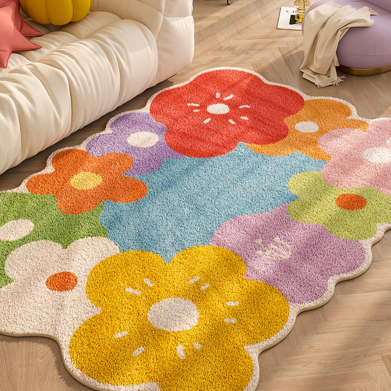 Bedroom Home Carpet Large Area Colorful Living Room Flower跨