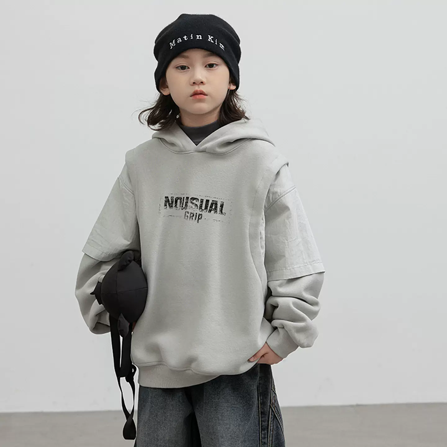 童加绒连帽卫衣秋冬款2025新款儿童冬季一体绒加厚冬装打底衫上衣