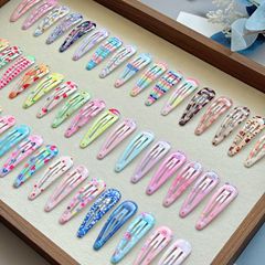 国境を越えた韓日の新型格子プリントbb少女砕花水滴クリップ少女砕髪前髪クリップ