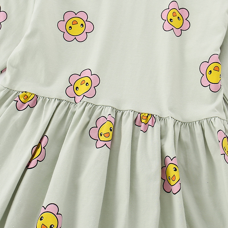 Malwee niñas princesa vestido otoño nuevo europeo y americano niños casual Vestido de manga larga vestido de los niños