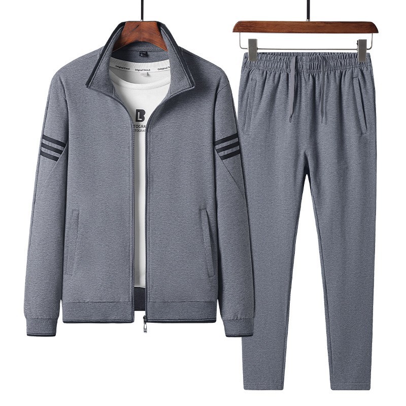Trajes deportivos de algodón para hombres nuevos trajes de ocio sueltos de mediana edad para hombres primavera y otoño ropa deportiva de papá para hombres