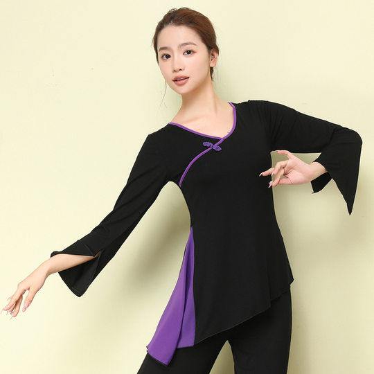 Qiu Shi Yu New Style Dance Practice Clothes Top Female Adult Classical Modern Dance Dancing Clothes Loose Square Dance Large Size