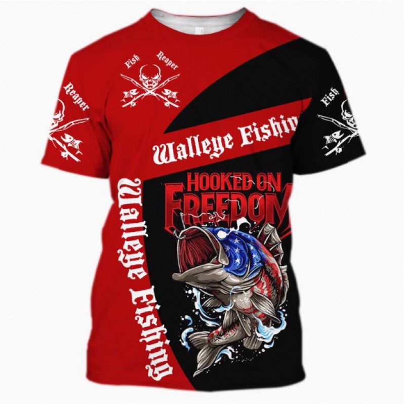 Summer New Style Lv Trendy Personalized 3D Printed Sea Fishing Pattern Short-Sleeved Men's Loose Large Size Short-Sleeved T-Shirt Summer New Style Lv Trendy Personalized 3D Printed Sea Fishing Pattern Short-Sleeved Men's Loose Large Size Short-Sleeved T-Shirt