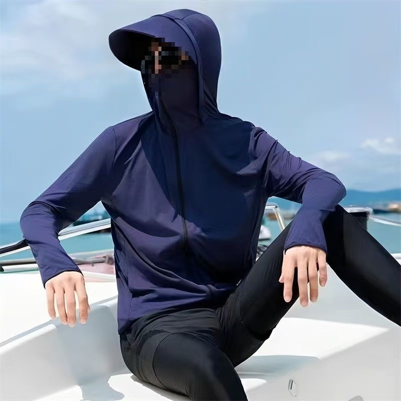 Summer Quick-Drying Ice Silk Sun Protection Clothing for Men, Anti-Uv Thin Breathable Sun Protection Clothing, Outdoor Cycling and Fishing Jacket