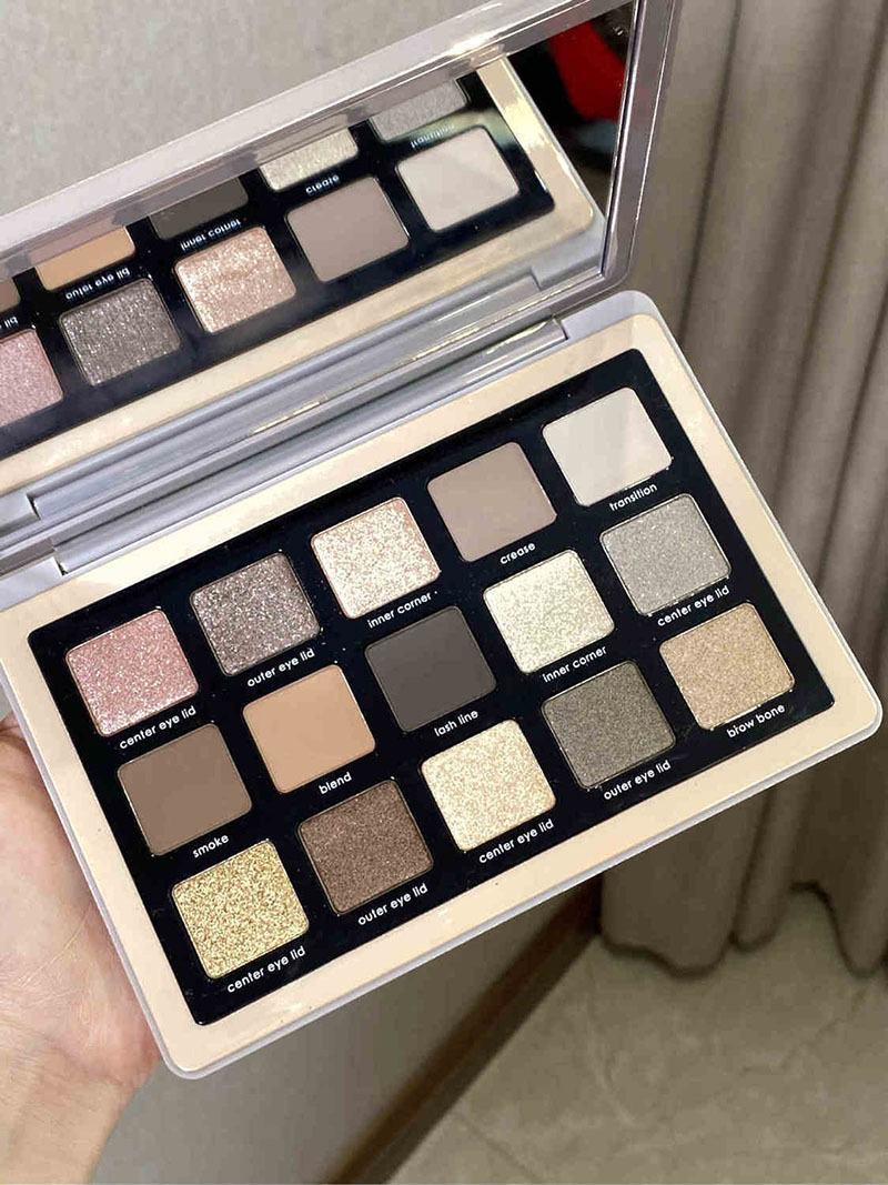 Natsha mismo estilo DIKALU retro encanto 15 color cemento sombra de ojos placa color tierra lentejuelas brillo nacarado placa