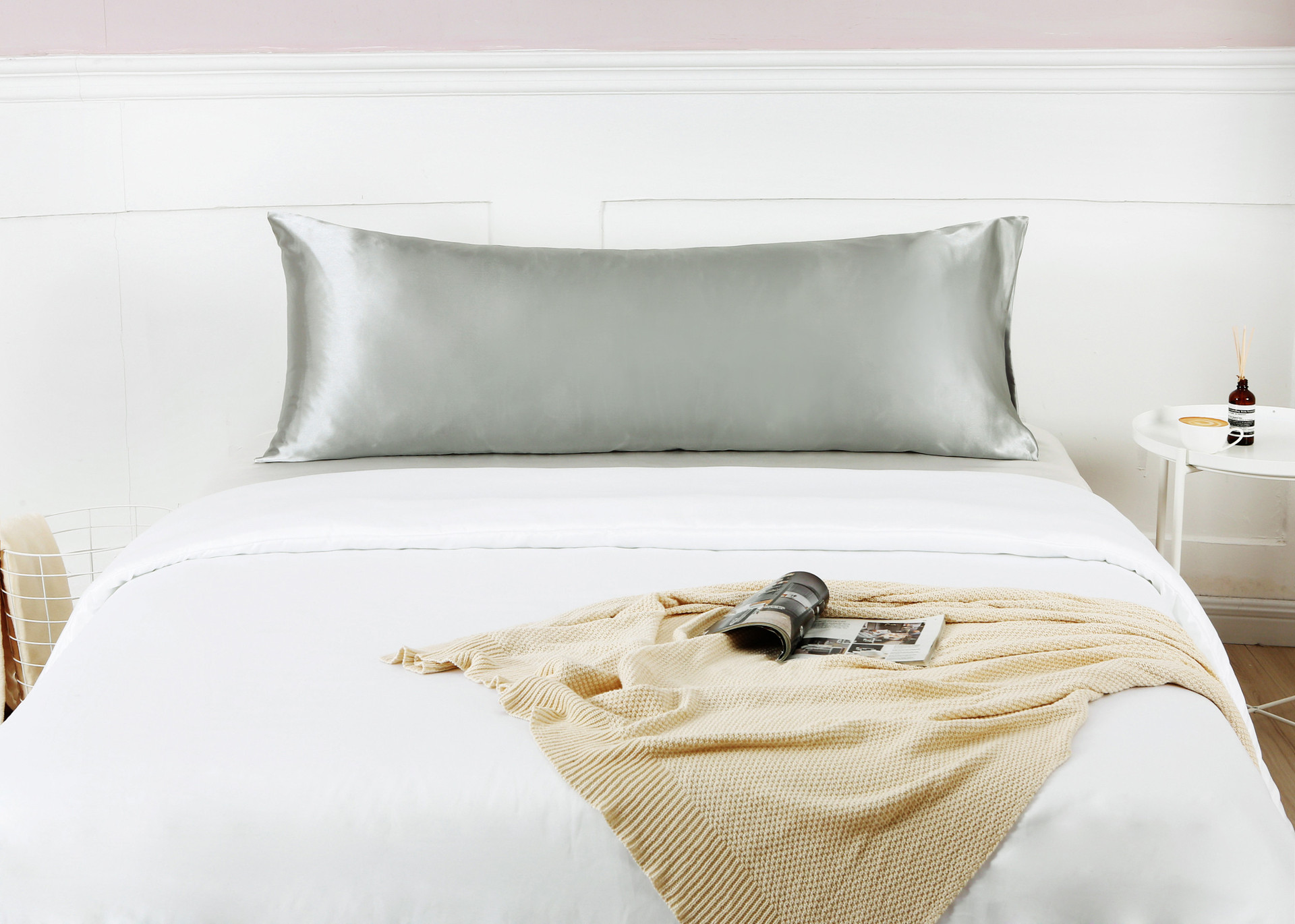 Satin Pillowcase Silk Effect Solid Colour Bedding Pillow Case_voghion.com