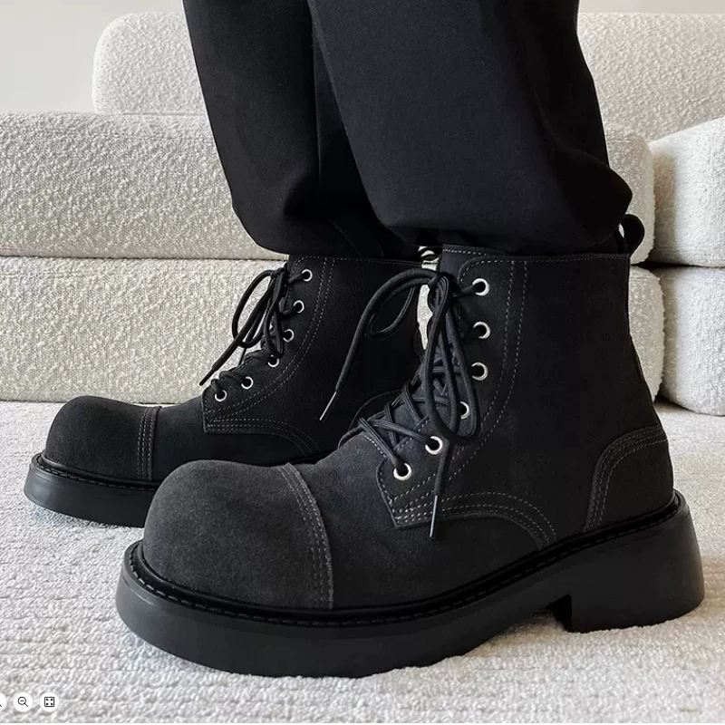 Обувь мужские темные британские vibe тренд дикие толстые сапоги Martin сапоги мужские ретро-кожаные туфли