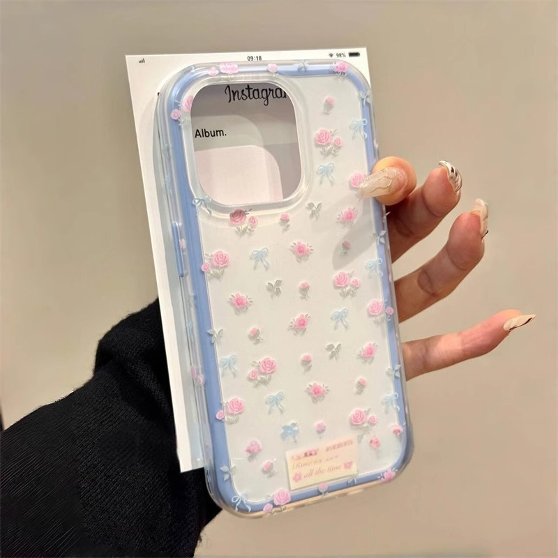 Verano fresco pequeño floral dos en uno para iPhone16 Apple 15ProMax funda para teléfono móvil 14 niña 16PM