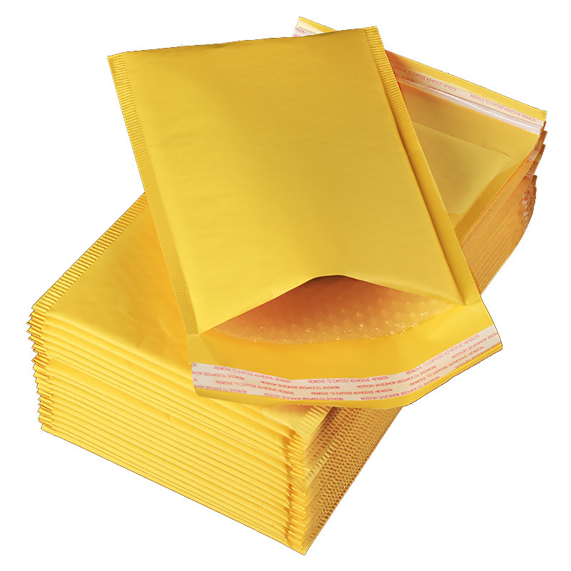 Bolsa de burbuja kraft amarillo antichoque a prueba de caídas bolsa de espuma logística bolsa de entrega expreso bolsa de sobre de documentos gruesa