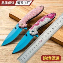 出口热卖3D打印甜甜圈铝手柄女礼品折叠野营EDC口袋刀刀可折叠刀