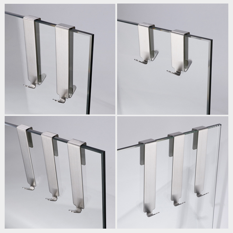 Cuarto de baño simple transfronterizo 304 gancho de acero inoxidable gancho de toalla de pantalla de vidrio de sala de baño