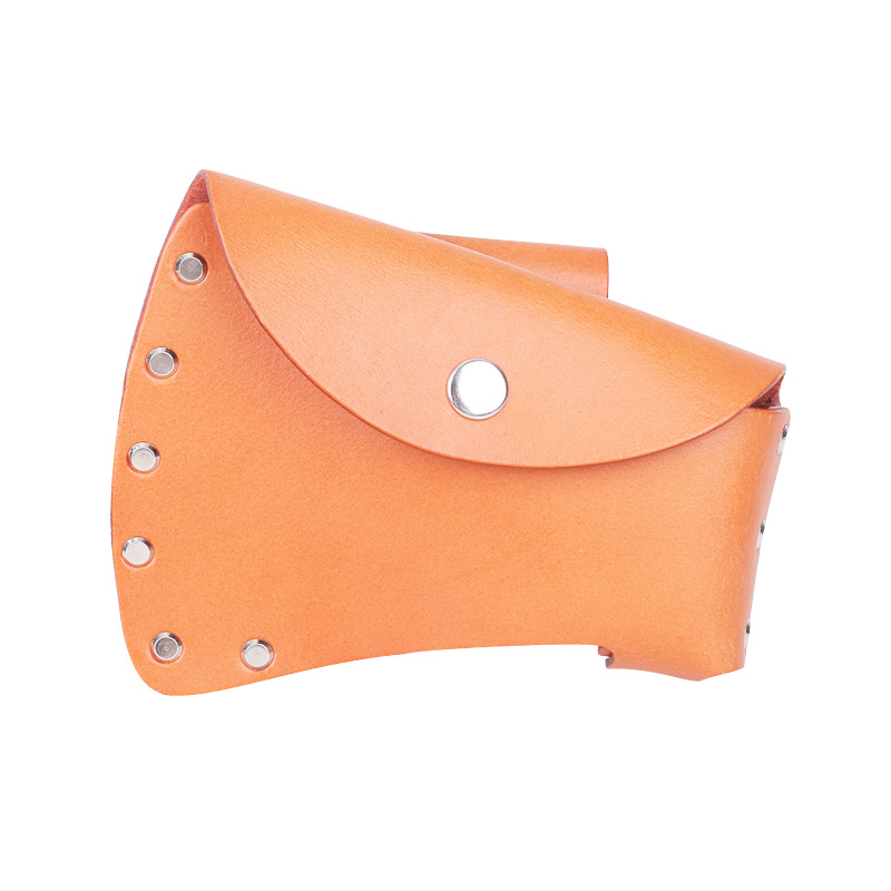 Venta directa al aire libre cintura hacha cubierta de cuero hacha hoja cubierta protectora de cuero hacha de campo cubierta de la cintura de almacenamiento portátil hacha bolsa