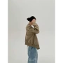 宽松秋季立领复古皮衣