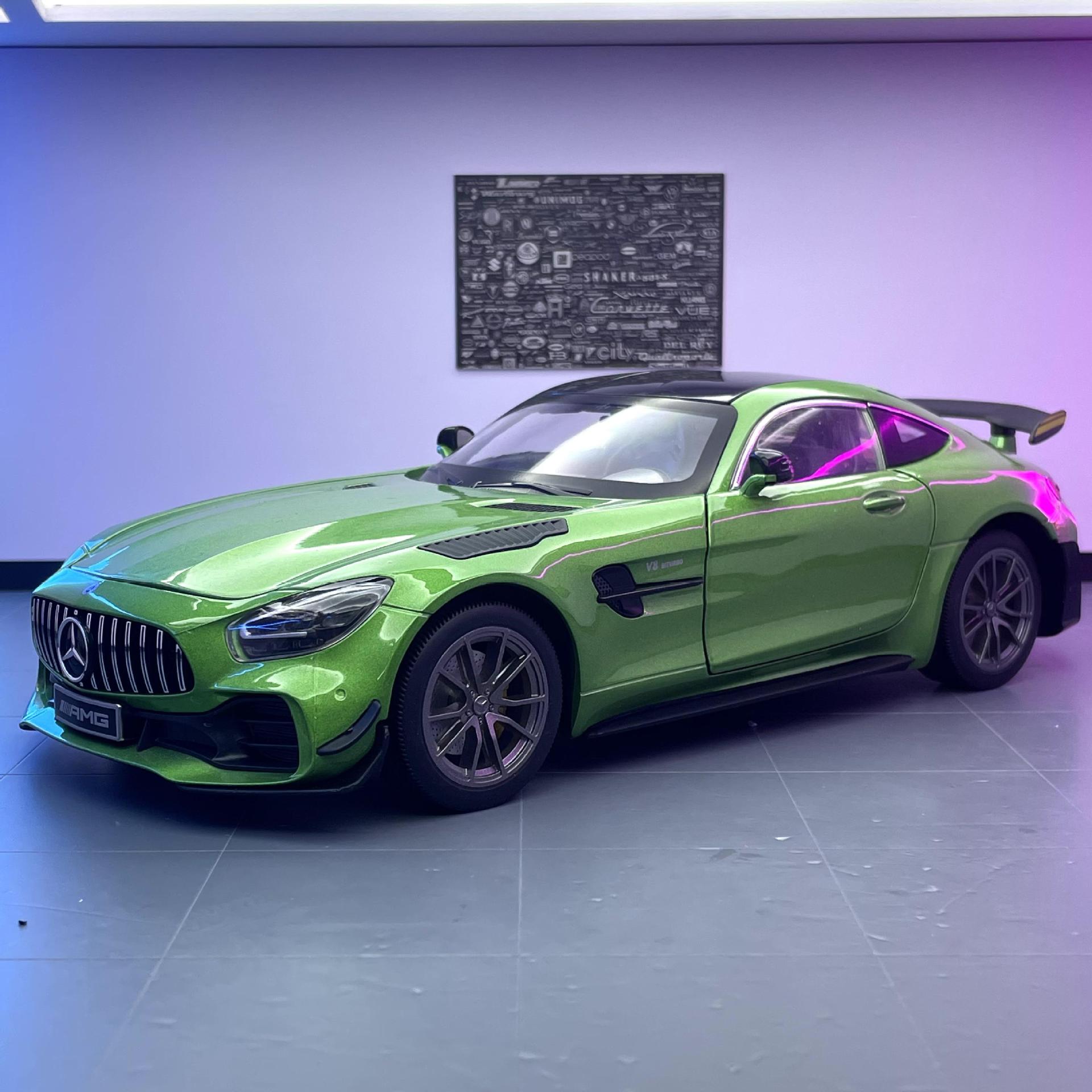 Modelo de coche de aleación de Mamba negro 1 a 18 Big Ben GTR coche deportivo sonido iluminación juguete coche música modelo decoración colección