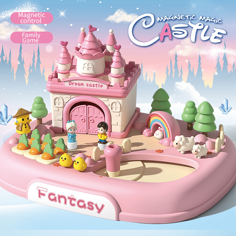 Simulación magnética infantil transfronteriza Jardín de sueños Castillo modelo de casa Jardín granja escena casera juguetes