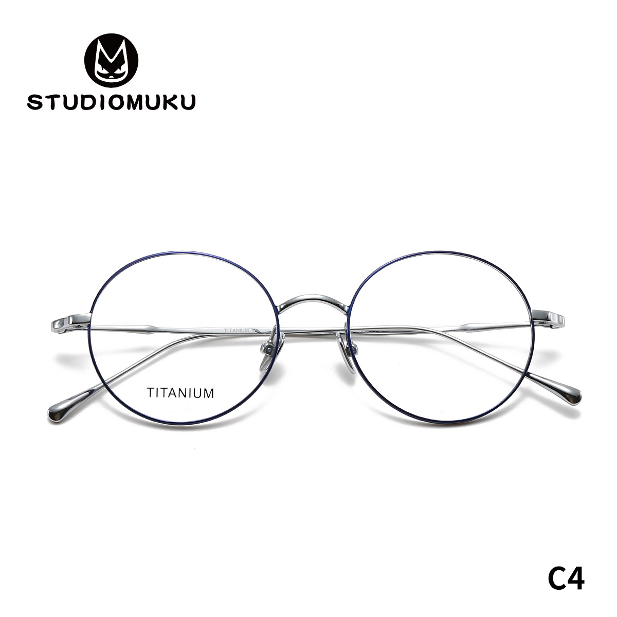 STUDIOMUKU gafas de madera clásica estilo de escuela retener marco retrógrado marco de gafas de titanio puro