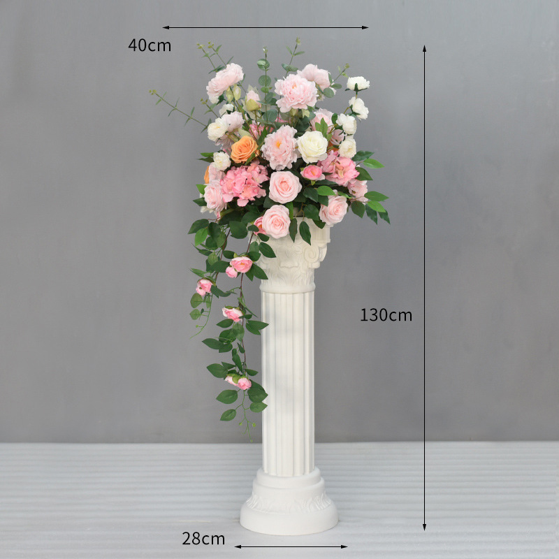 핑크 로마 기둥 꽃 예술