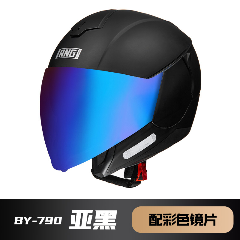 RNG marca motocicleta casco 3/4 medio casco motocicleta unisex casco montar casco coreano pedal casco