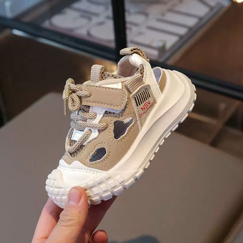 Детские летние сандалии 2025 года, спортивные сетчатые туфли для девочек и мальчиков, дышащие спортивные лёгкие туфли