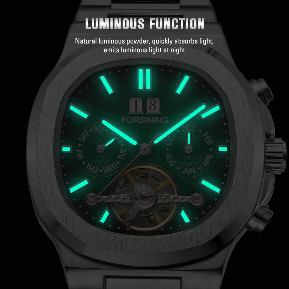 Forsining Automatic Men's Mechanical Watch Hollow Flywheel Design_voghion.com