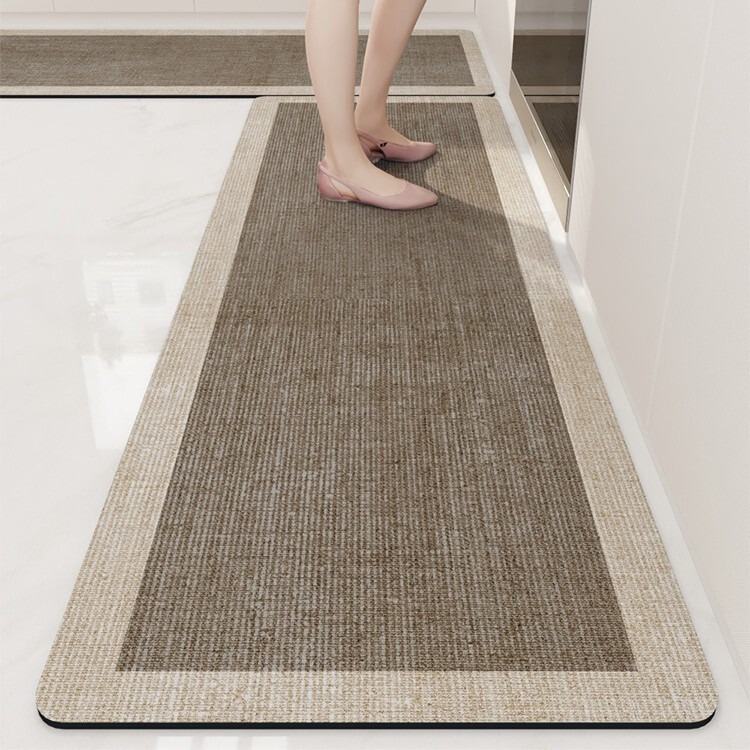 Simple Style Kitchen Diatomaceous Earth Floor Mat for Home Use, Non-Slip, Water-Absorbent, Quick-Drying, Customizable, Stain-Resistant, and Wear-Resistant Mat