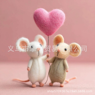 �羳Charming Handmade Felt Mouse with Star�ɐ�ë��С����