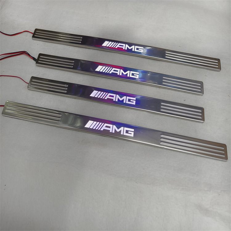 08-13 Ben S-Class W221 Series Chi Modified LED Welcome Pedal with Light Threshold Strip AMG Maiba Bossbach