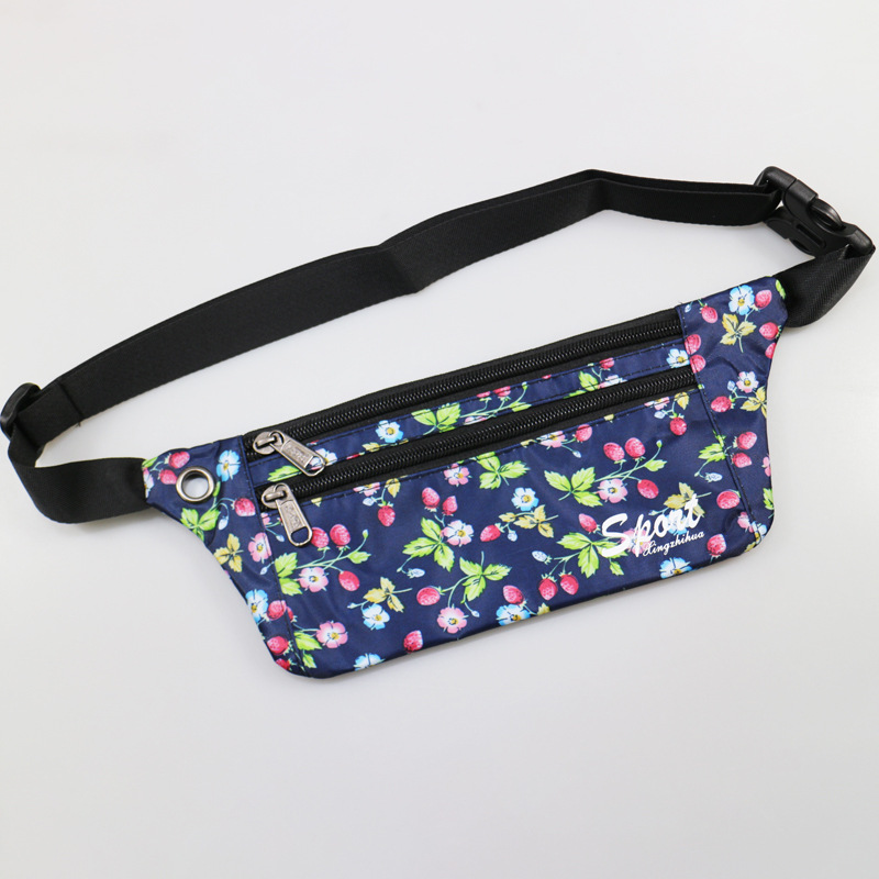 Blue background with strawberry blossom design (three layers)